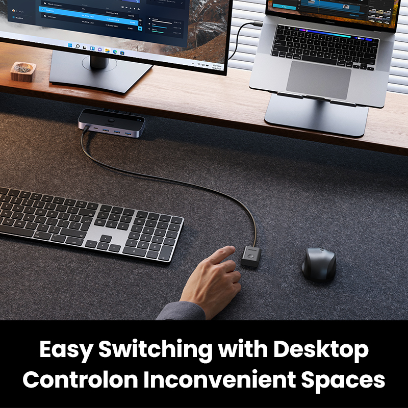 Ugreen usb kvm-switch usb 3.0- switch kvm-switch för pc tangentbord mus skrivare 2 st delning 4 enheter usb-switch