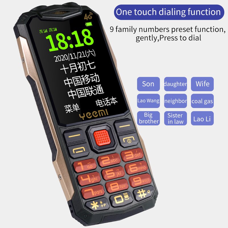 2.6" High Clear Screen 3G WCDMA GSM Mobile Phone Dual SIM Dual SOS Flashlight Long Standby Loud Speaker Cell Phone Russian Key