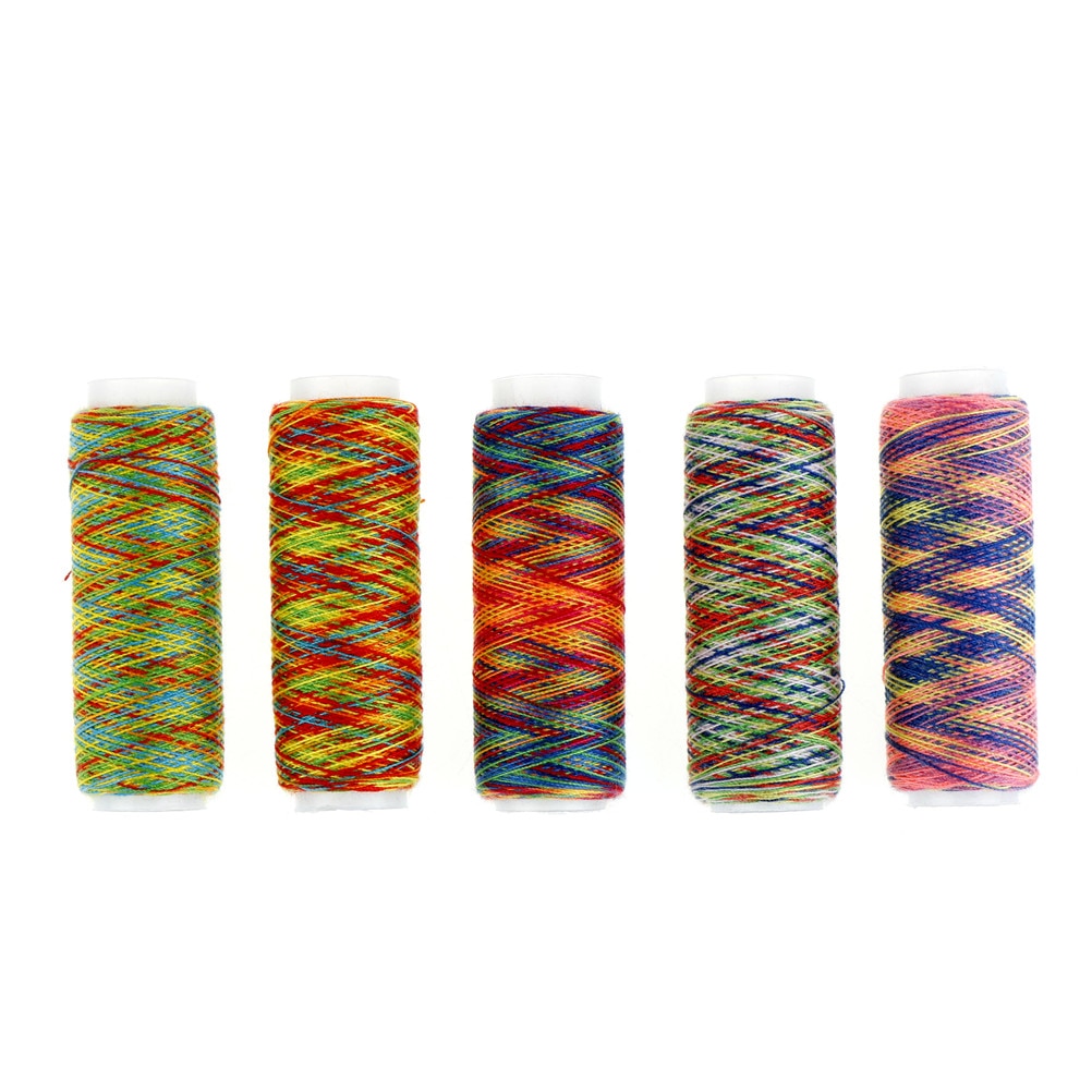 5pcs/Set Rainbow Sewing Thread DIY Sewing Thread Kit For Hand Sewing Or Portable Travel Sewing Kits