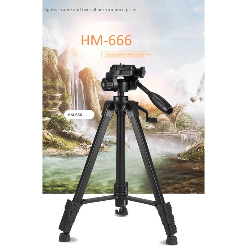 Digital Camera Tripod, Portable Video Camera Telescopic Tripod, 170cm Extension Height Bracket 1/4 Inch Thread