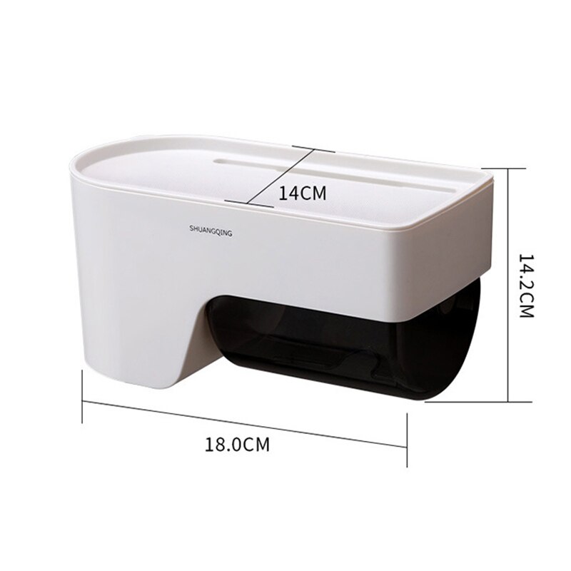 GESEW Wall-mounted Tissue Box Portable Toilet Paper Holder No Trace Bathroom Organizer Roll Paper Dispenser Bathroom Accessories: Default Title