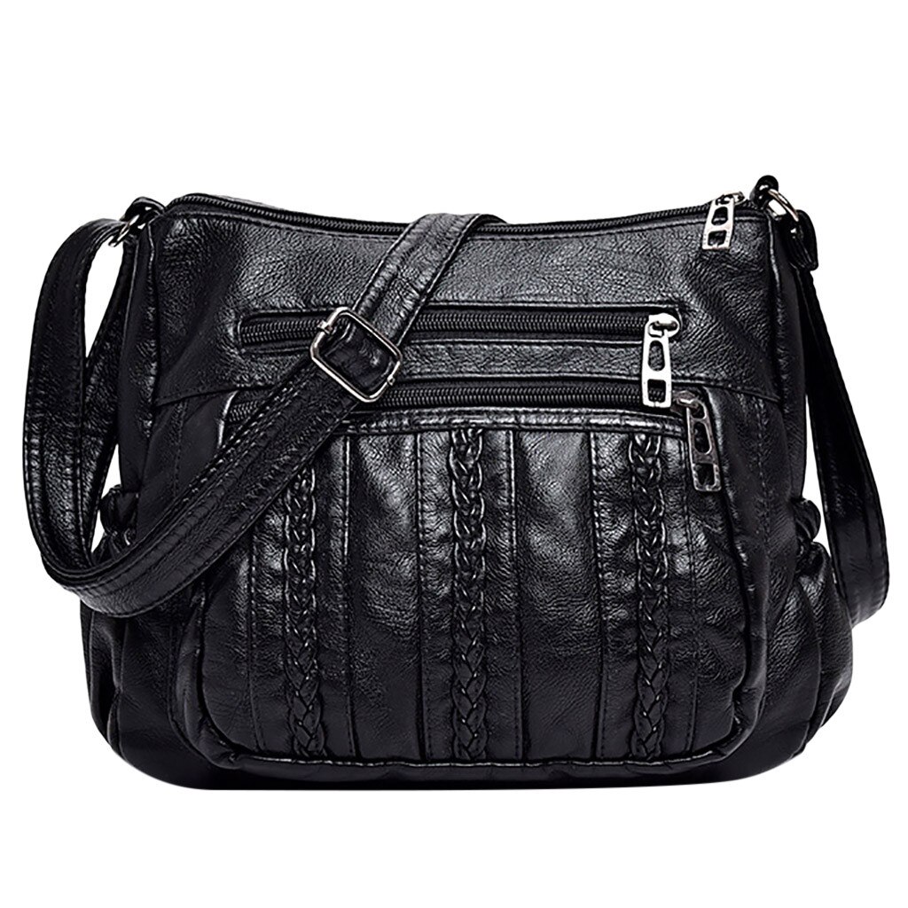 3W # vrouwen Mode Messenger Bag Zwarte Tas Schoudertas Casual Wild in vrouwen totes Casual wilde: B