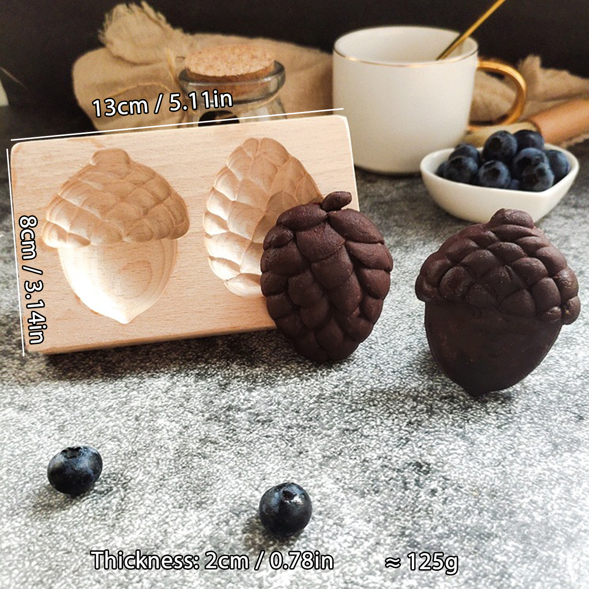 1 molde de madera para galletas de Navidad, patrones de animales, moldes para cortar galletas en relieve tallados en 3D, pájaro, oso, tigre, caballo, ardilla: Verde militar