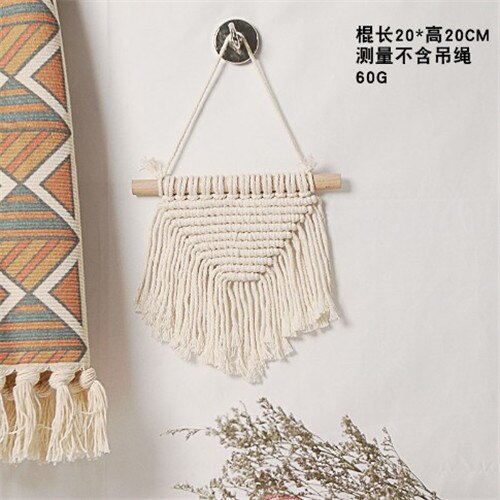 Macrame Wall Hanging Tapestry Handmade Cotton Woven Nordic Backdrop Boho Kids Room Home Decoration Wedding Photo Props: f