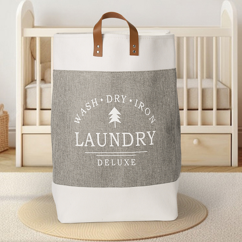 Wasmand met grote capaciteit Vuile klerenmand Stoffen wasmand Opvouwbare opbergmand Huishoudelijke opbergdoos Draagbaar: Light Grey