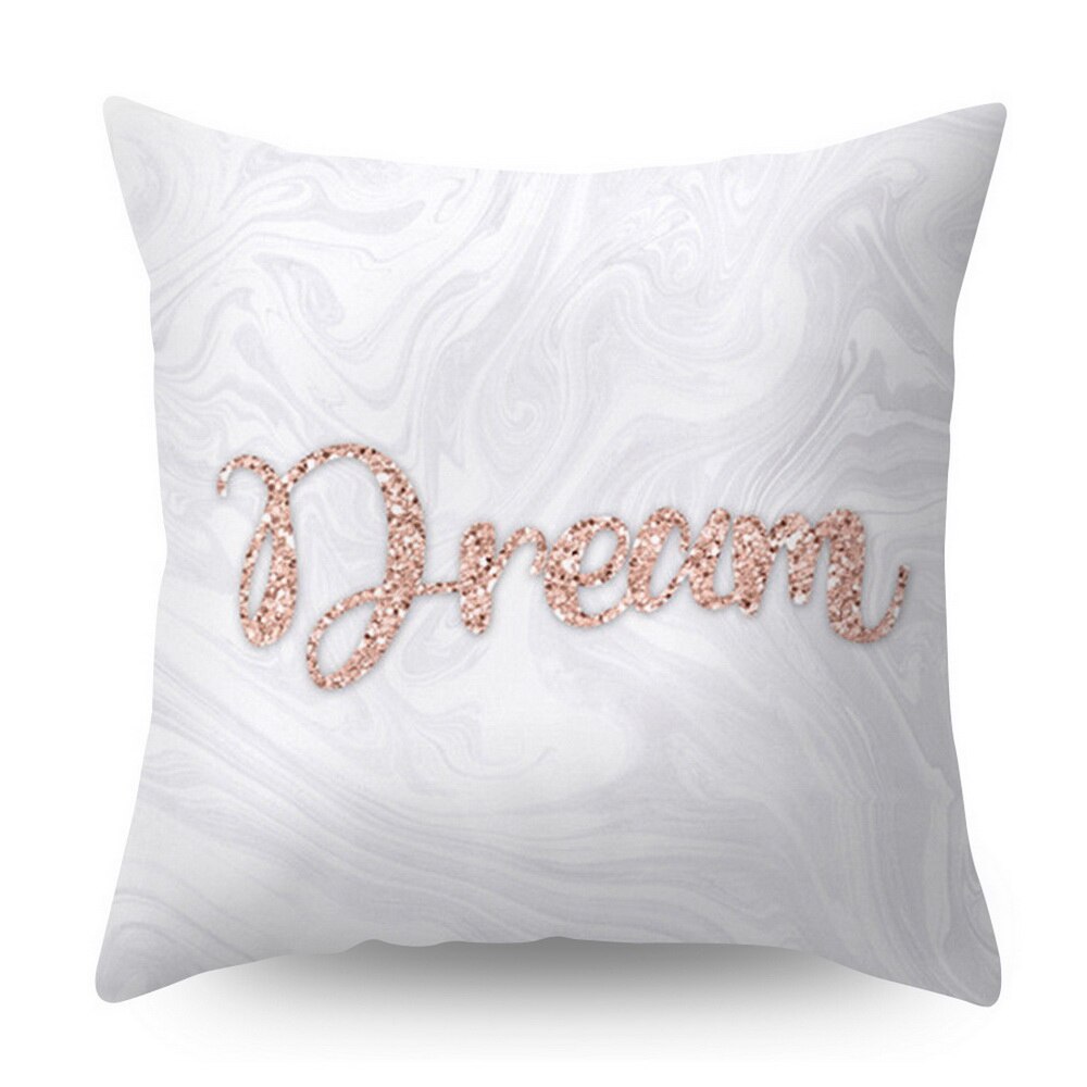 Rose Gold Square Cushion Cover Geometric Dreamlike Pillow Case Polyester Throw Pillow Cover For Home Decor 45x45cm