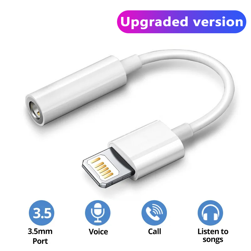 Original Headphone Adaptador For Apple iPhone 14 13 12 11 Pro Aux Audio Splitter To 3.5mm Adapter Earphone Jack Cable: green