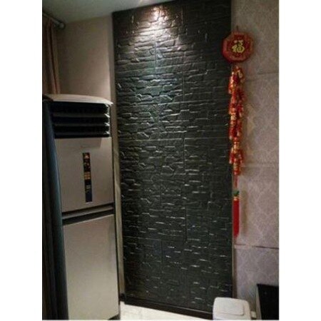 NW70 Embossed Gray Stone Self Adhesive Flexible Wall Panel 438528043