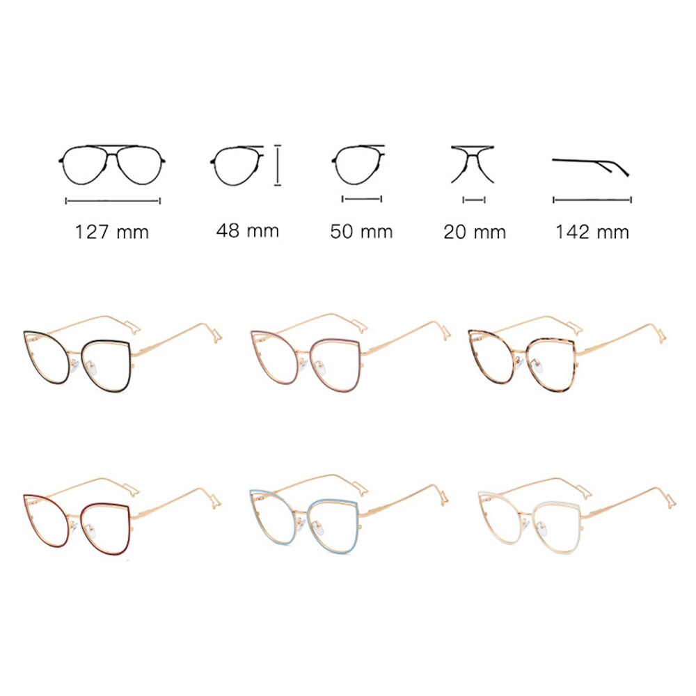 Peekaboo-gafas con filtro de luz azul para mujer, a la lentes transparentes, montura de gafas de ojos de gato ópticas metálicas, montura dorada, color blanco