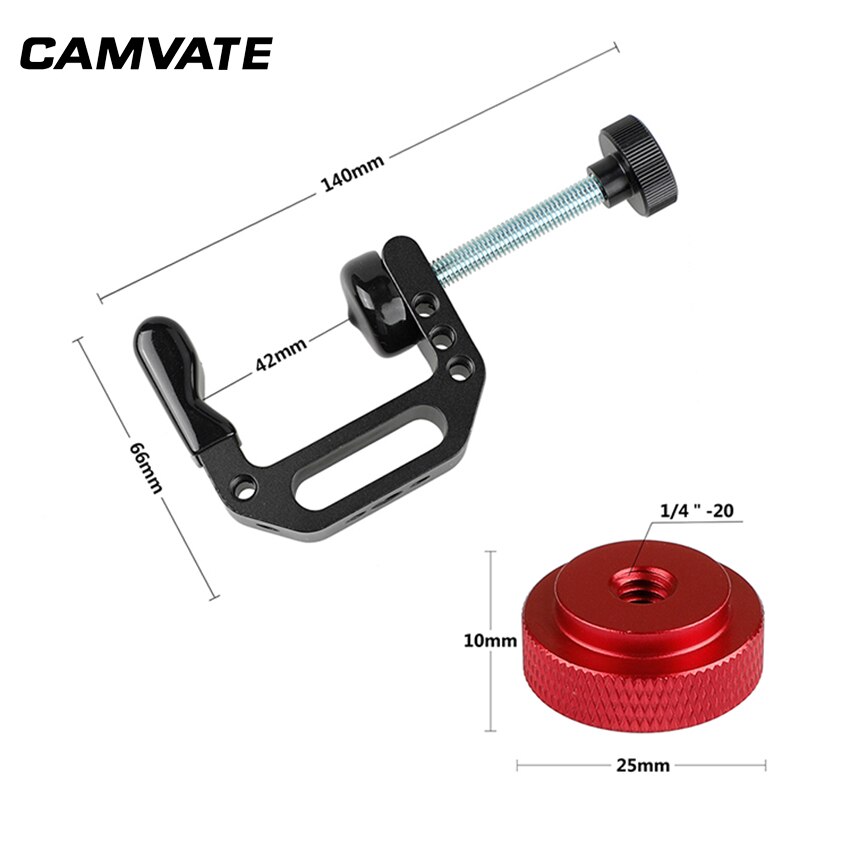 CAMVATE Universal Camera C Clamp Support Clamps Clamp With 1/4"-20 Thread Screw Mount For DSLR Camera Photography Accessories