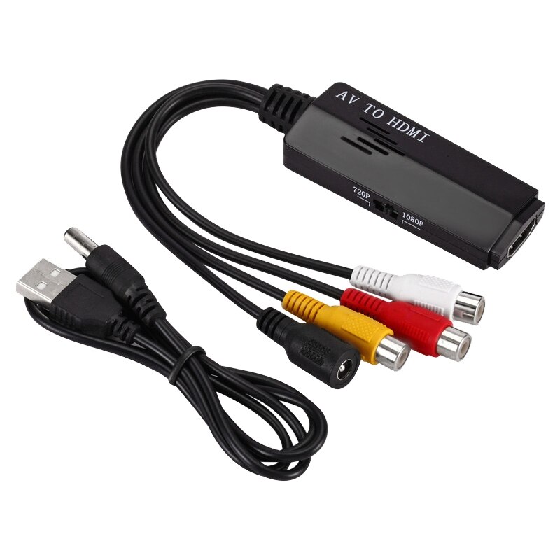 Av naar hdmi adapter converter met usb oplaadkabel cvbs video 1080p composiet video o kabel voor pc/laptop/: Default Title