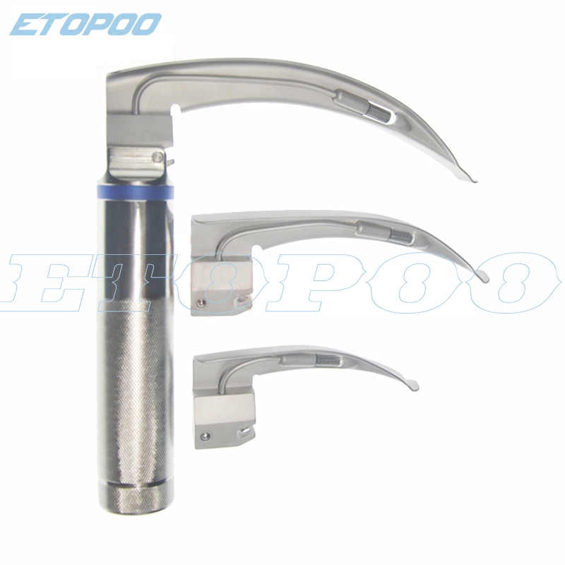 Espejo de acero inoxidable para intubación, laringoscopio, laringoscopio de fibra óptica para adultos y niños