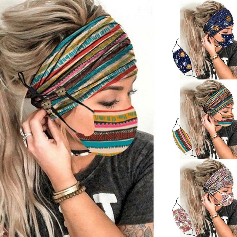 Imprimé sport large Turban bandeau femmes filles cheveux bandeaux envelopper accessoires bandeau sport coiffure