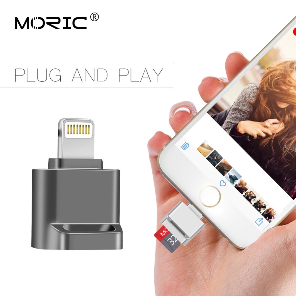 Moric Usb 2.0 Naar Lightning Otg Data Adapter Voor Iphone 12 11 Pro Xs Max Xr X 8 7 6 6S Ipad Tablet Converter Data Sd-kaart U Disk