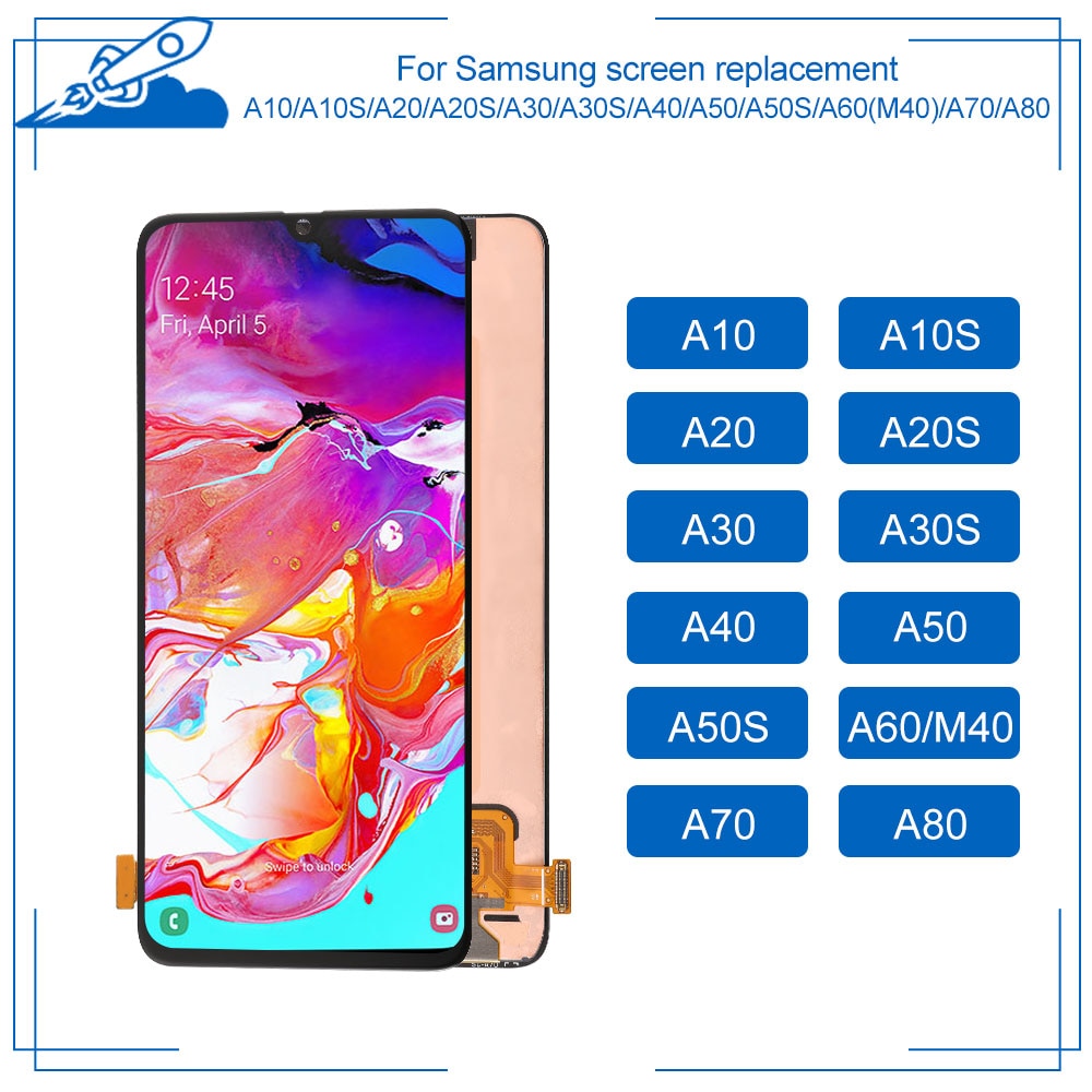 OEM AMOLED For Samsung Galaxy A10 A10S A20 A20S A30 A30S A40 A50 A50S A60 M40 A70 A80 LCD Touch Screen Display Digitize Assembly