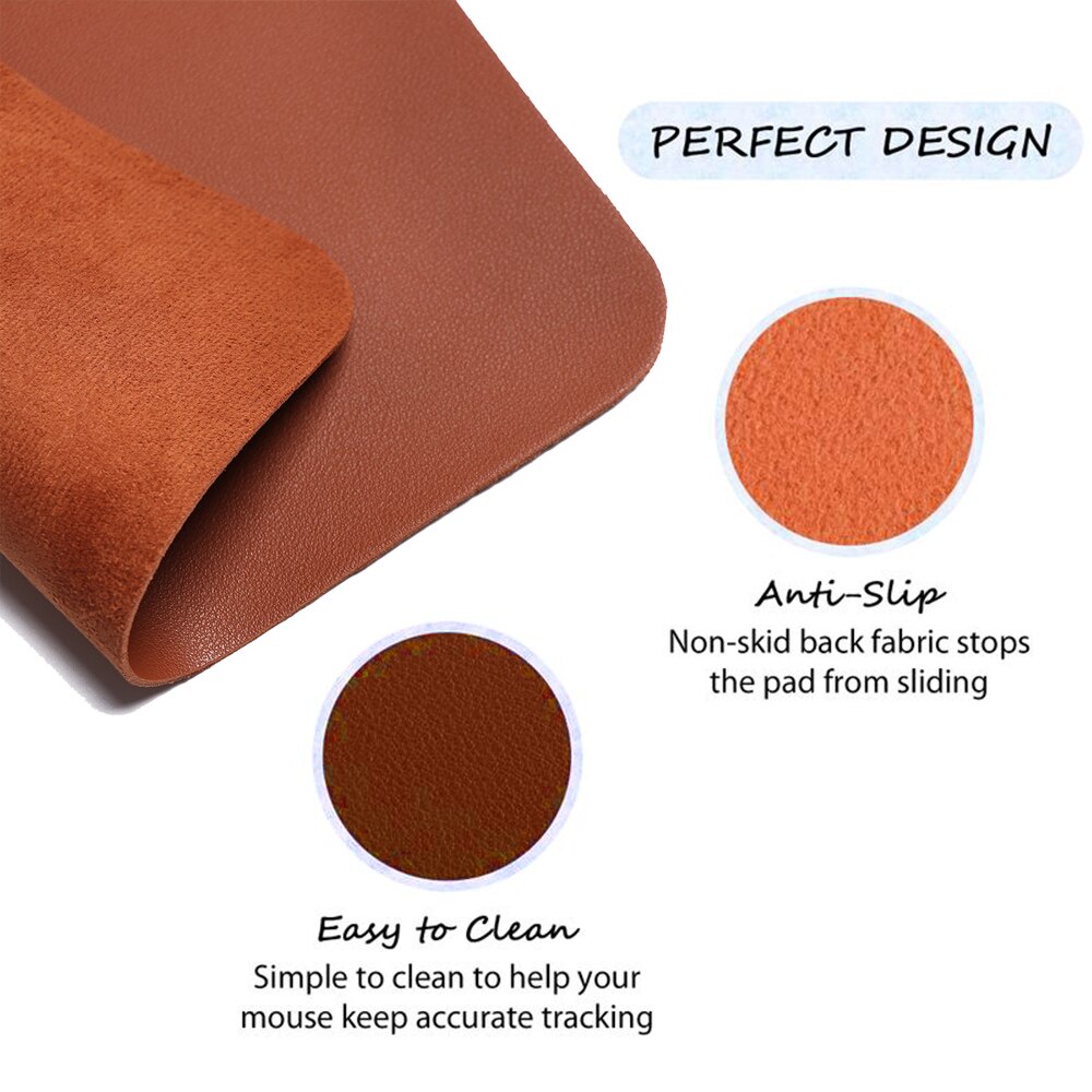 1pc Anti-slip Mouse Pad PU Leather Gaming Mice Mat Desk Cushion Comfortable Mouse Mat For Laptop PC MacBook Universal