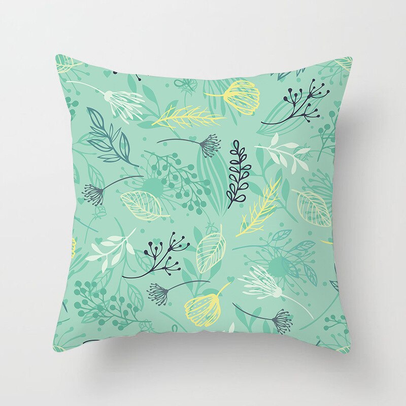 Kids Tropische Planten Palmblad Groene Bladeren Monstera Kussenhoezen Hibiscus Bloem Kussenhoes Decor Beige Linnen Kussensloop: 13