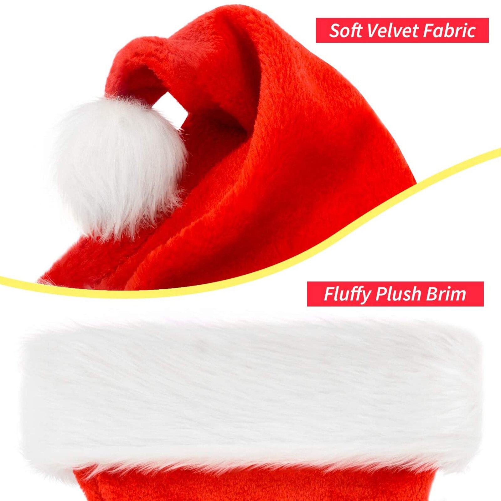 Christmas Santa Hat Christmas Eve Christmas Secret Velvet Short Plush Santa hat super soft Christmas hat Props Festival