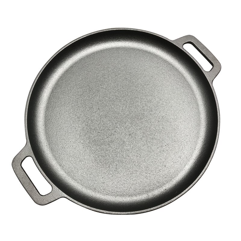 Ouderwetse Binaural Gietijzeren Koekenpan Koekenpan Verdikte Kleefrijst Ongecoat Pannenkoek Pan Non-stick Pannenkoek pan: 35cm