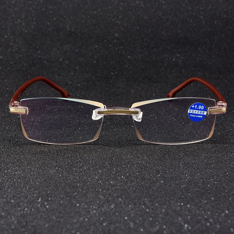 iboode Ultralight Rimless Reading Glasses Women Men Clear Lens Anti Blue Ray Computer Goggle Presbyopia Reader Eyeglasses