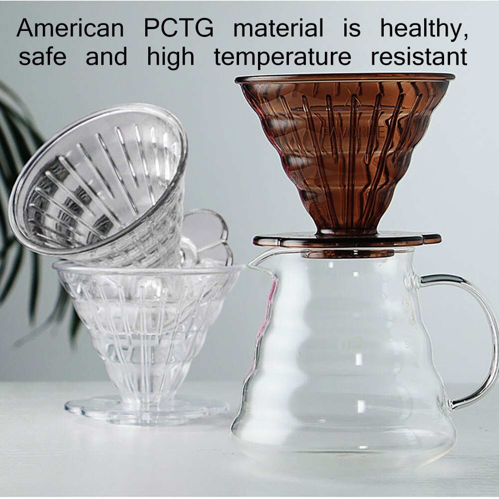 1Pc Giet Over Koffie Druppelaar Handleiding Koffiezetapparaat Papierloze Filter Glazen Karaf Pot Percolators