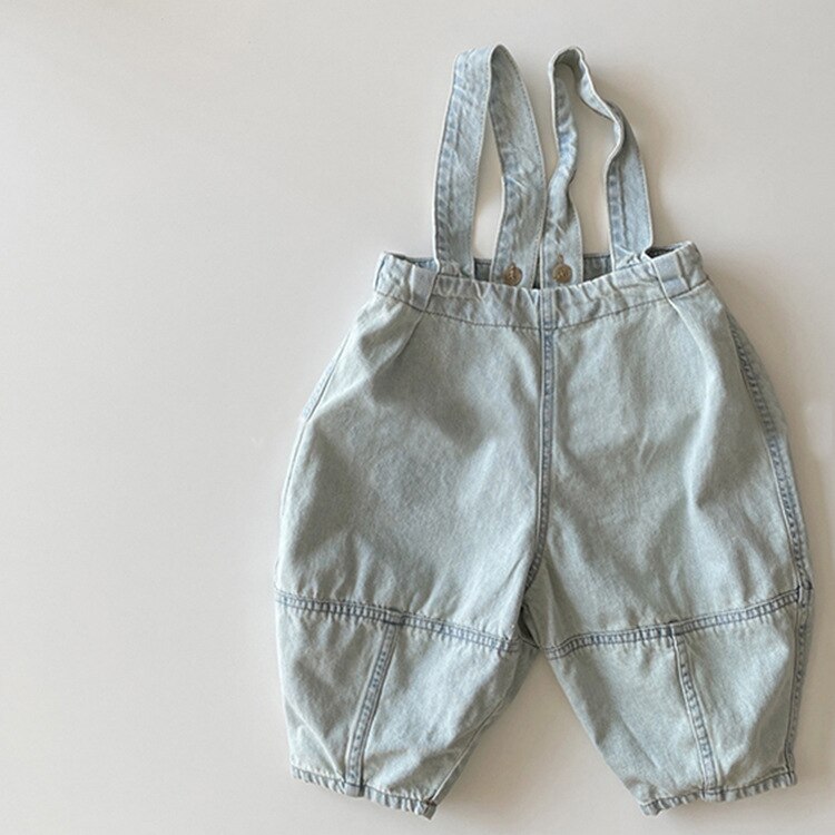 8561 freundlicher Kleidung Hosenträger Hosen Herbst Neue Jungen Mädchen verlieren Rettich Schlauch Geschlossen Füße Einfach Zu Tragen Jeans Gurt hosen