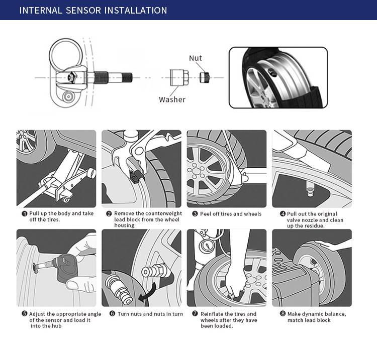 Sistema de Monitoreo de presión de neumáticos de coche, TPMS Solar inalámbrico, LCD, 4 sensores externos