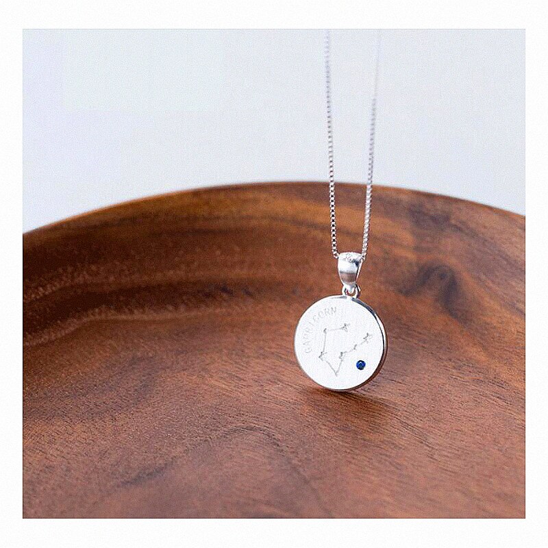 Inzatt 925 sterling sølv minimalistisk rund konstellation vedhæng halskæde til kvinder fine smykker choker box kæde fødselsdag