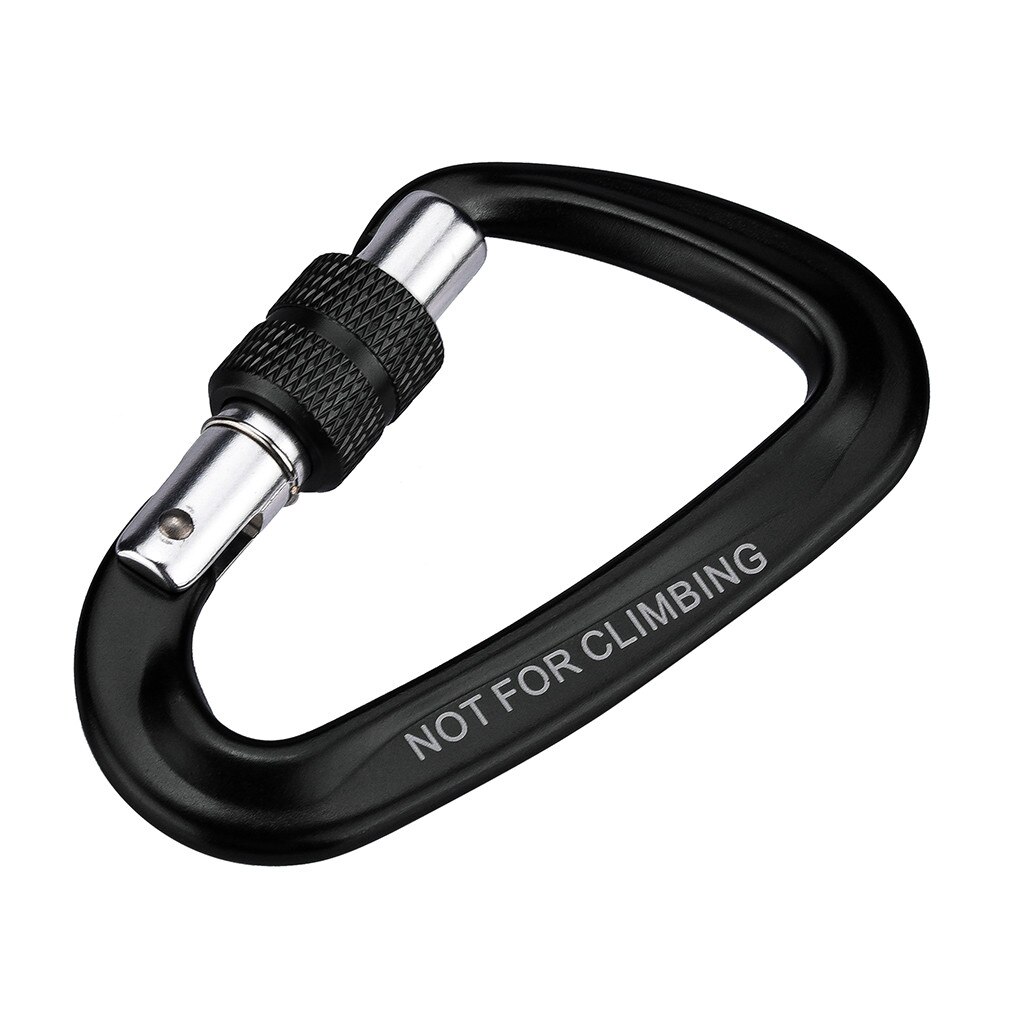 12 KN Rock Climbing Bent Spring-loaded Gate Aluminum Carabiner Outdoor Equipment#E3: Black