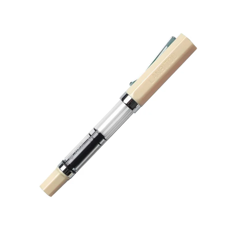 Lanbitou 3059 pluma estilográfica de pistón pluma de tinta de plástico EF/F punta Clip plateado negocios PK JINHAO papelería suministros escolares de oficina: Morado / efectivo