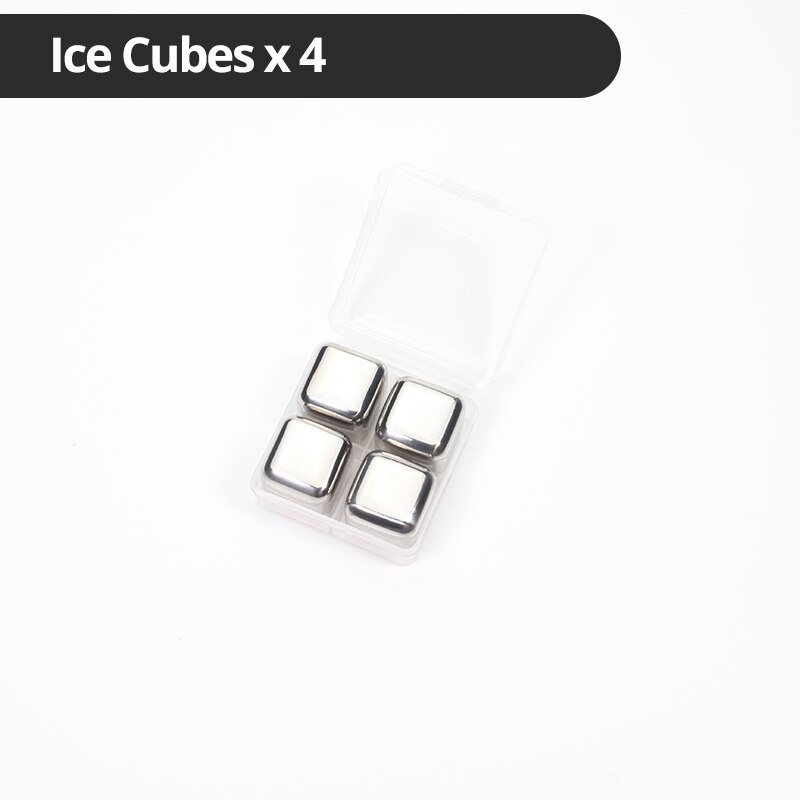 Mehrweg Eiswürfel Für Getränke-Metall Eis Würfel-Schüttelfrost Getränke Ohne Verdünnung Sie-Mit Lagerung Rohr mit zangen und Fach: 4 Pack