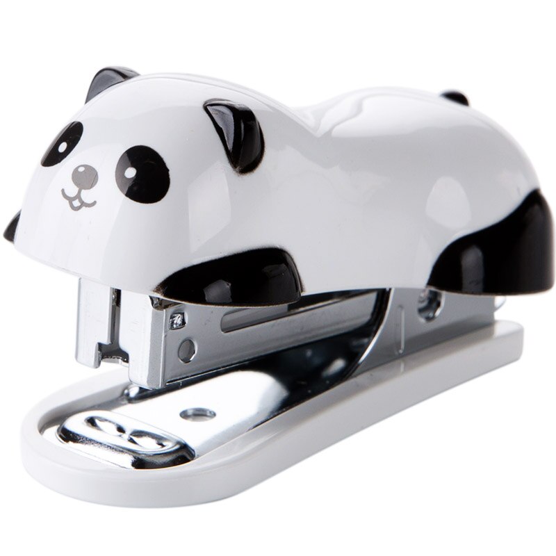 Deli Leuke Cartoon Panda Mini Nietmachine Met Nietjes Draagbare Student Briefpapier Nietmachine Papier Nietmachine Mini Kawaii Accessoires