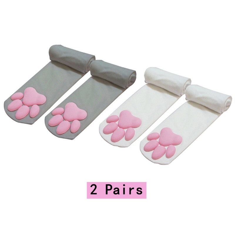 Calze con zampa di gatto per donna calze stampate in 3D Kawaii coscia di cotone alta sopra il ginocchio Cosplay morbido carino sexy: Style6