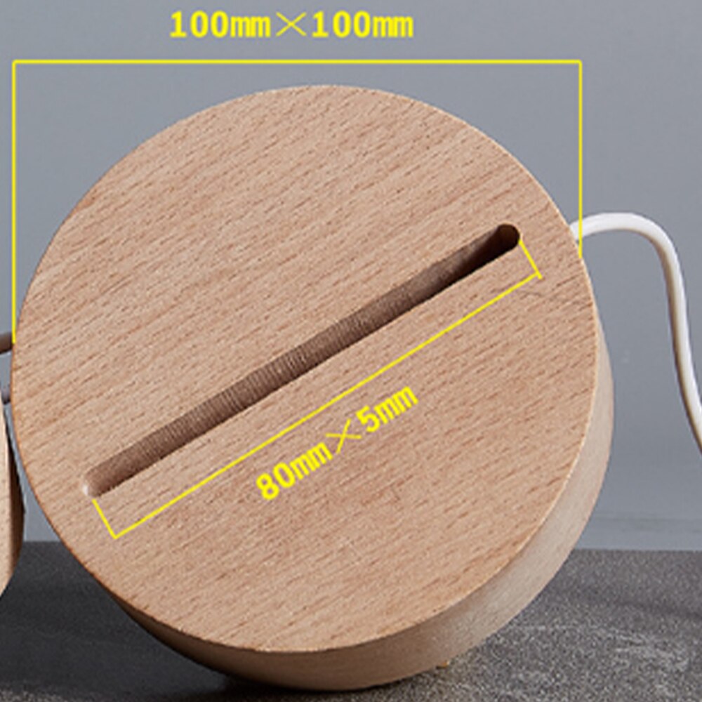 Romantic 3D Lamp Holder Wood Lamp Base Night Light Wedding Decor Lighting Fixture for Acrylic Modern USB Charging Home