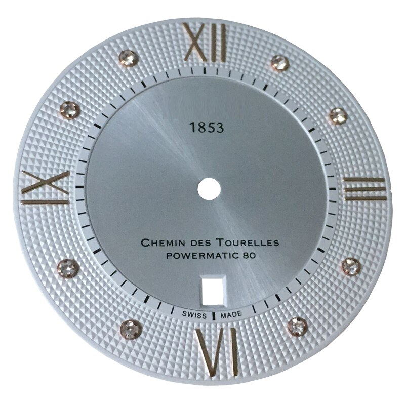 38mm cadran aiguilles boîtier pour T099407A montre texte T099408 montre accessoires pour ETA 2824-2 mouvement: With Diamond