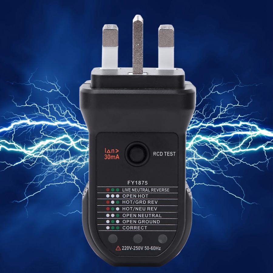 Stopcontacttester, stopcontactdetector, veiligheidslekbeveiliging, testinstrument voor stroomonderbrekers voor het testen van 220-250v stopcontacten