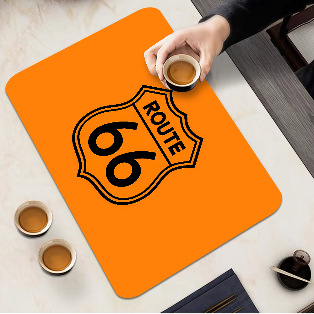 Route 66 köksredskap disk torkmattor skrivbordsavrinningstopp värmebeständig bänkskiva halkfri avrinning bordsunderlägg: 40 x 120cm / Svart