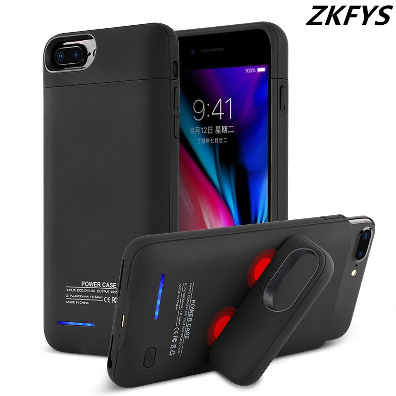 Zkfys magnético carregador de bateria casos para iphone 7 8 6s mais caso de carregamento power bank capa para iphone 6s 7 8 bateria casos