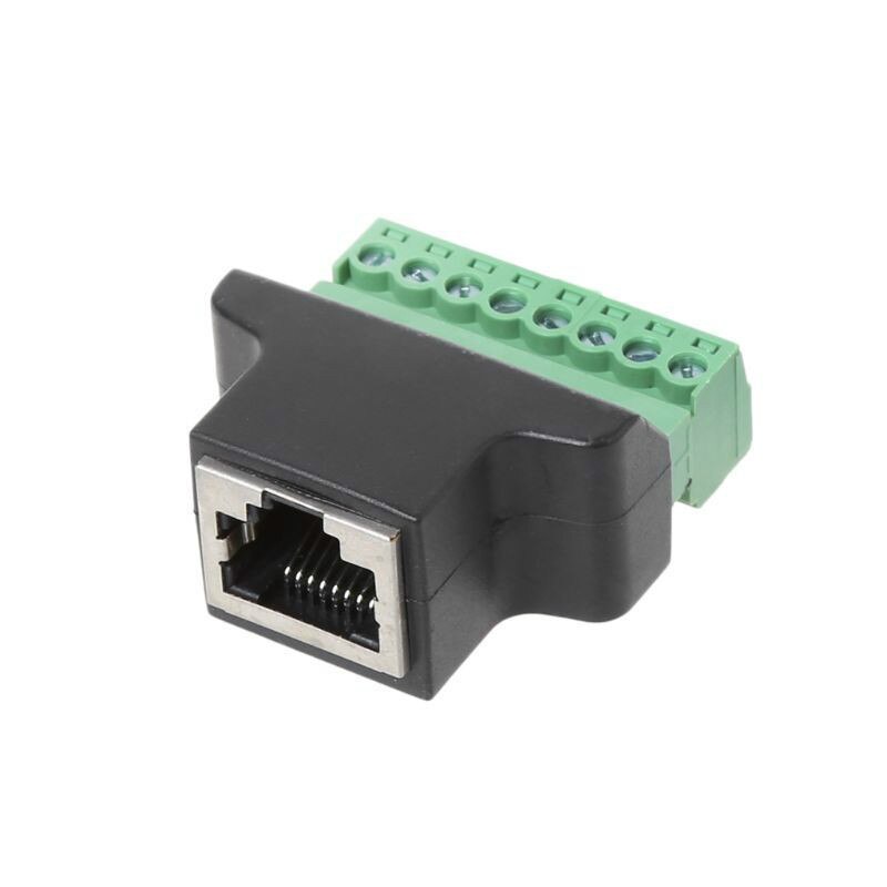 Female To Screw Terminal 8 Pin Connector Ethernet Cable Extender Adapter