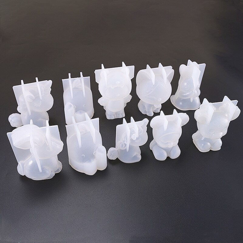 3d geométrico urso gato leão silicone molde para chaveiro pingente animal molde decoração mesa jóias ferramentas fazendo acessórios
