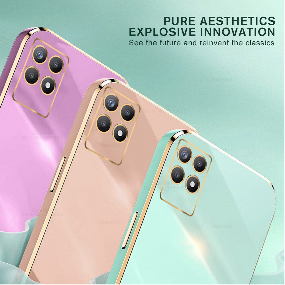 Voor Realme 8i Case Plating Vierkante Frame Soft Silicon Cover Voor Oppo Realme 8i Realmi Rijk 8 Ik I8 Realme8i bescherming Back Shell