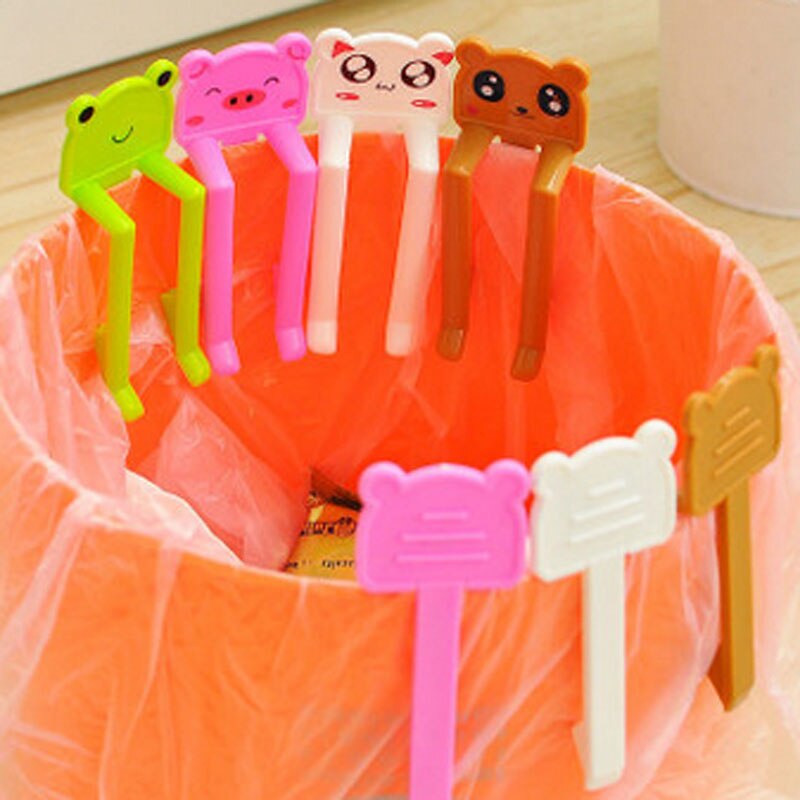 2 stk/parti praktiske skraldespande klips plastik fast affaldspose klip fast affaldsbeholder taske holder affalds klemme