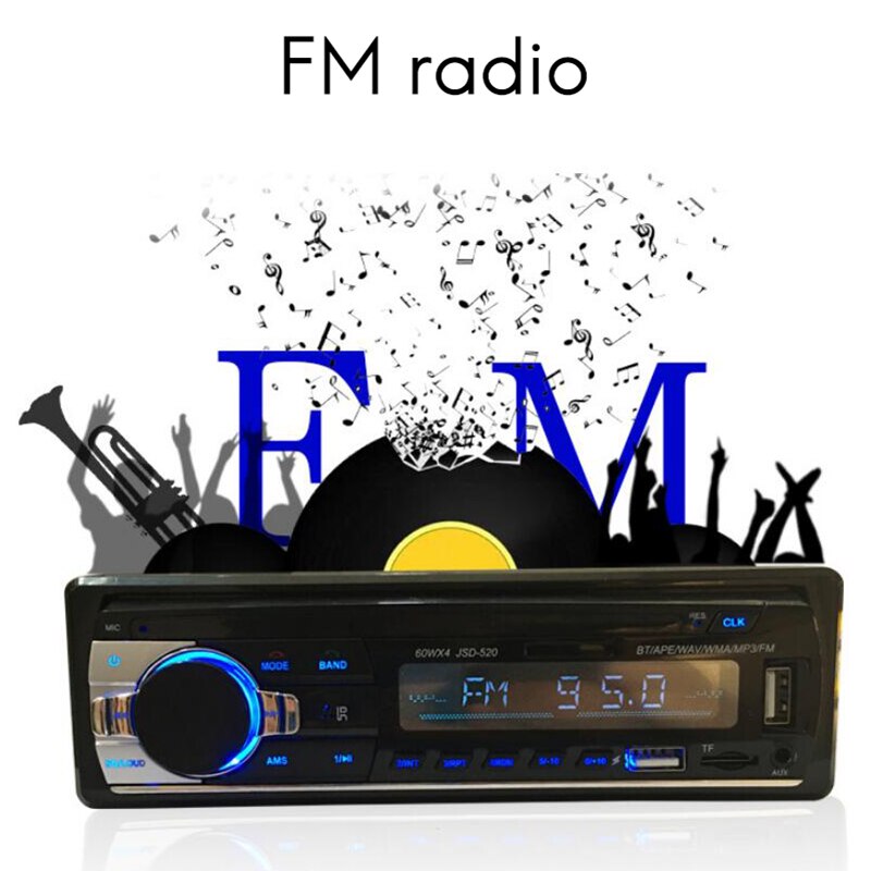 Car Radio Stereo Player Digital Bluetooth Car MP3 Player 60Wx4 FM Radio Stereo Audio Music-USB/SD with in Dash AUX Input