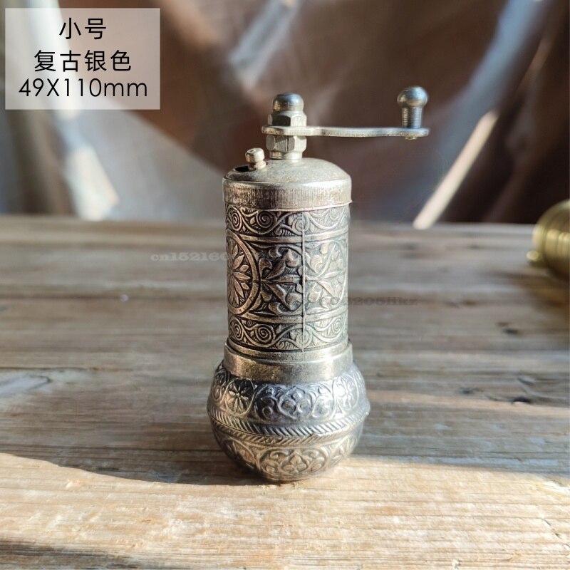 Turkey Imported Copper Grinder Household Manual Grinder Hand Coffee Beans Pepper Kitchen Spices Medicated Food Grinding: 4.9x11cm A