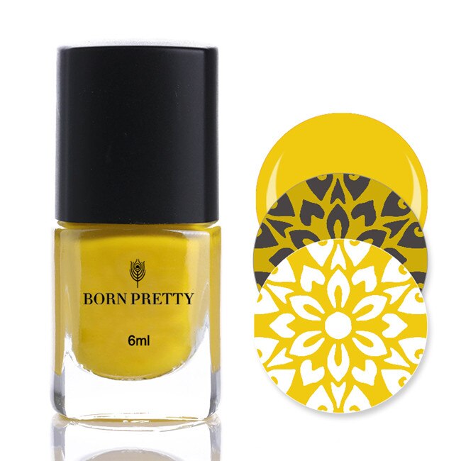 Geboren Pretty 1 Fles Goud Zilver Nail Stempelen Nagellak Nail Art Stempelen Polish Afdrukken Vernis: Pattern 4