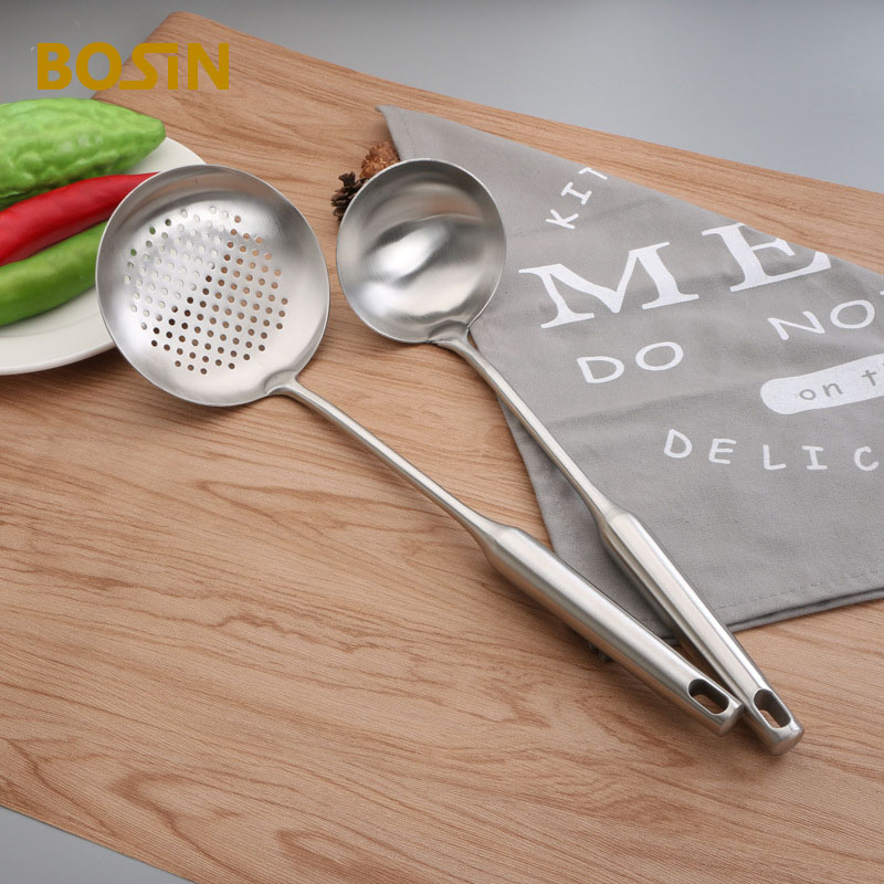 Stainless Steel Cooking Utensils 304 Tableware Spoon Turner Rice Colander Shovel Pasta Server Strainer Kitchen Tools Set