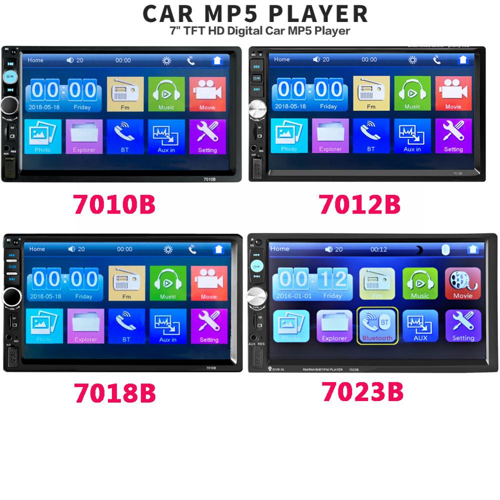 Radio con GPS para coche, de 7 pulgadas reproductor Multimedia con pantalla táctil HD, 2 Din, Audio estéreo, MP5, Bluetooth, USB, TF, FM, cámara 7018b 7012
