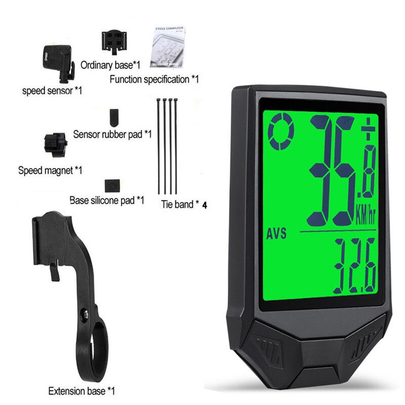 Wireless Bicycle Odometer Multifunctional Heart Rate Bicycle Computer Cadence Cycle Computer Nightlight Waterproof: Odometer B