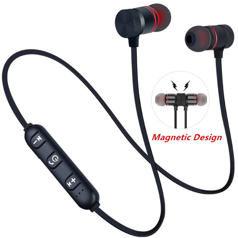 5.0 Bluetooth Oortelefoon Sport Nekband Magnetische Draadloze Koptelefoon Stereo Oordopjes Muziek Metal Hoofdtelefoon Met Microfoon Voor Alle Telefoons