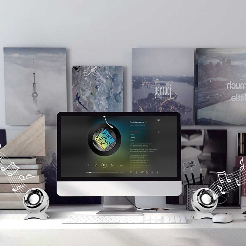 verdrahtet Mini Computer Lautsprecher Bass Hörner Für Laptop Schreibtisch Telefon 6W Leistungsstarke Lautsprecher USB AUX Audio- Multimedia Lautsprecher